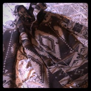Aztec Winter Dress Jacket with Hood